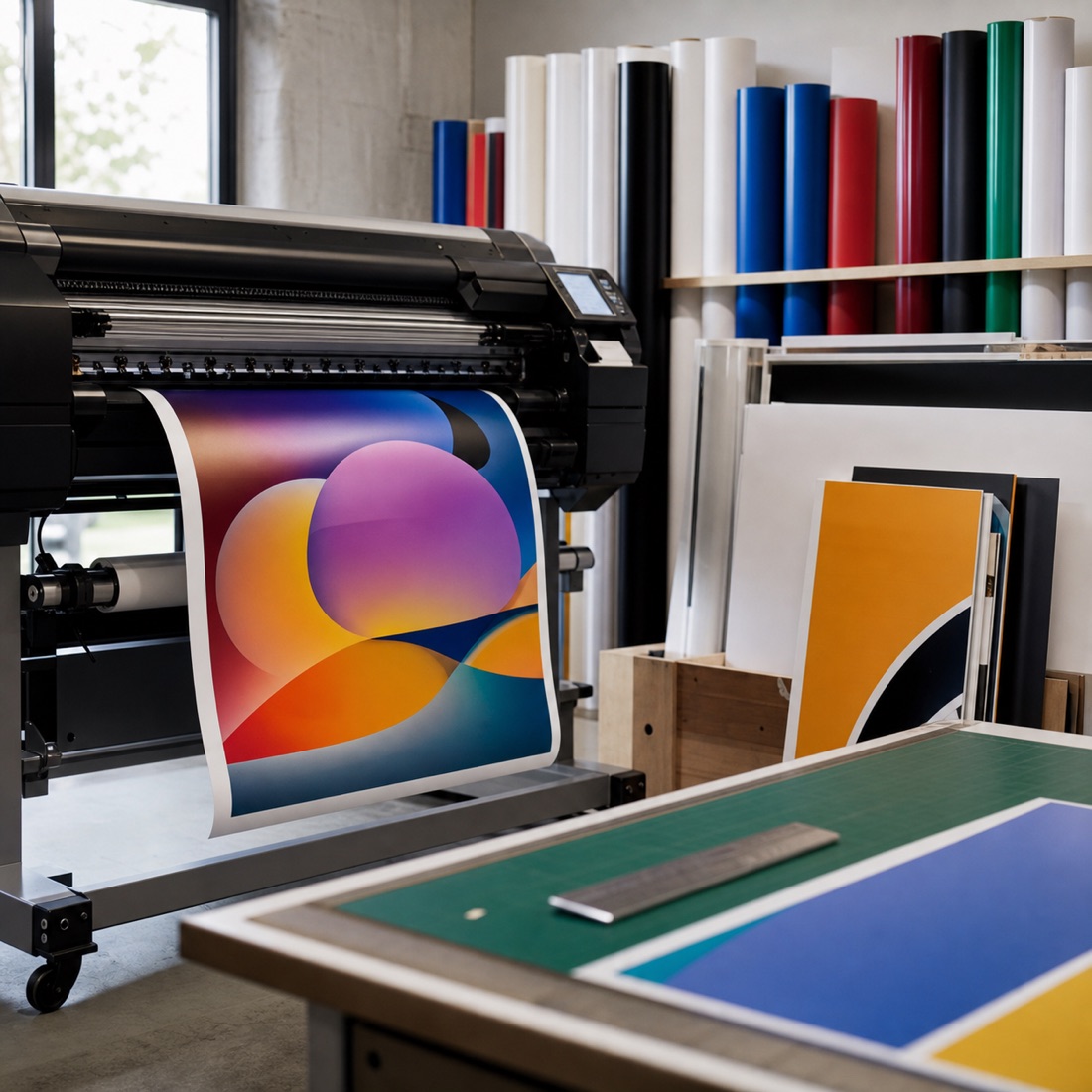 Large format printer in The Printery workshop