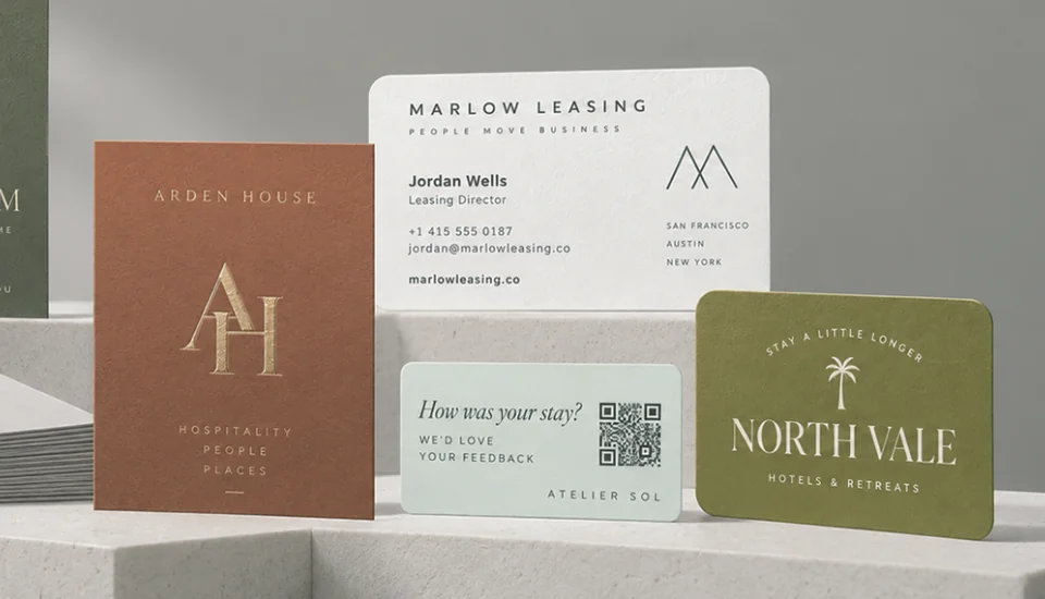 A selection of premium textured business cards