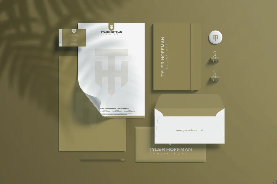 Olive green corporate stationery collection