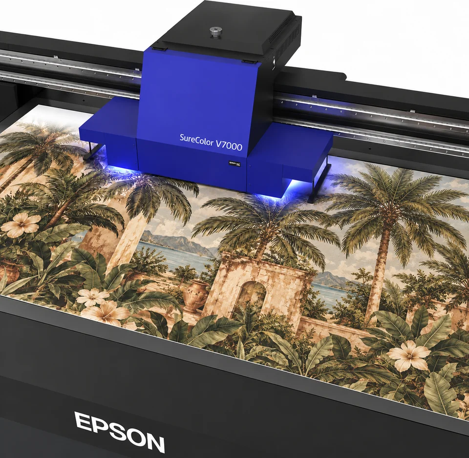 Printer producing detailed tropical artwork