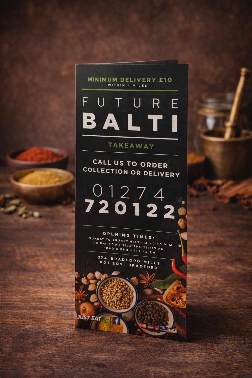 Three-Fold Takeaway and Delivery Menu Leaflets