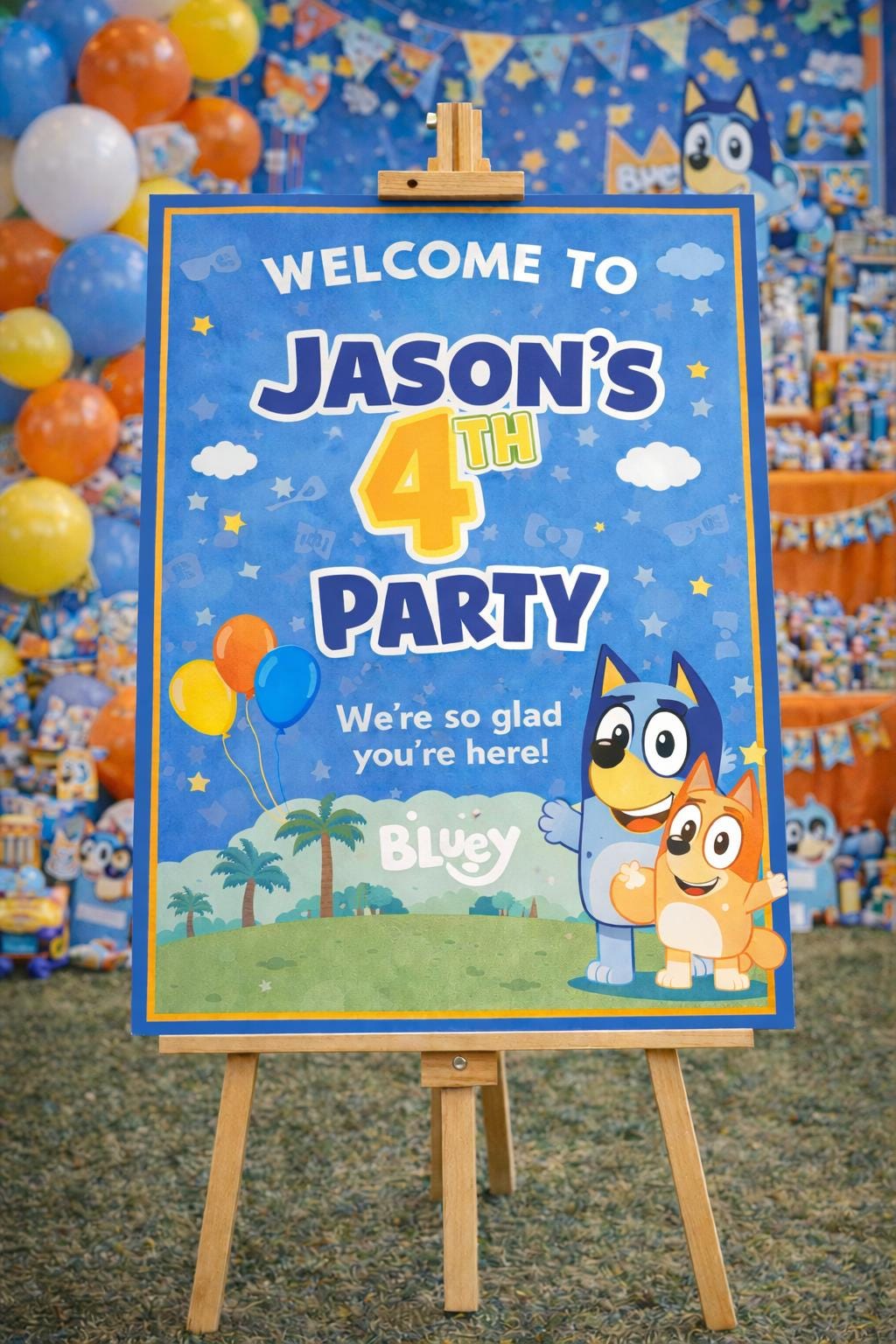 Bluey Personalised Children's Birthday Welcome Sign