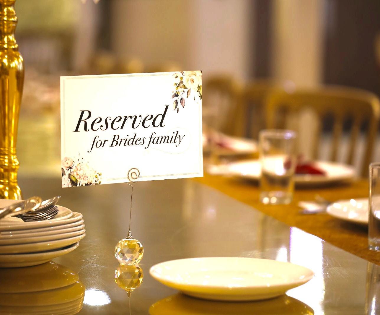 Personalised Reserved Wedding Table Sign Cards