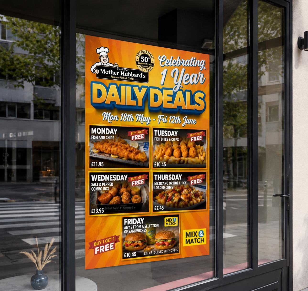 Custom Restaurant Window Menu and Promotion Poster