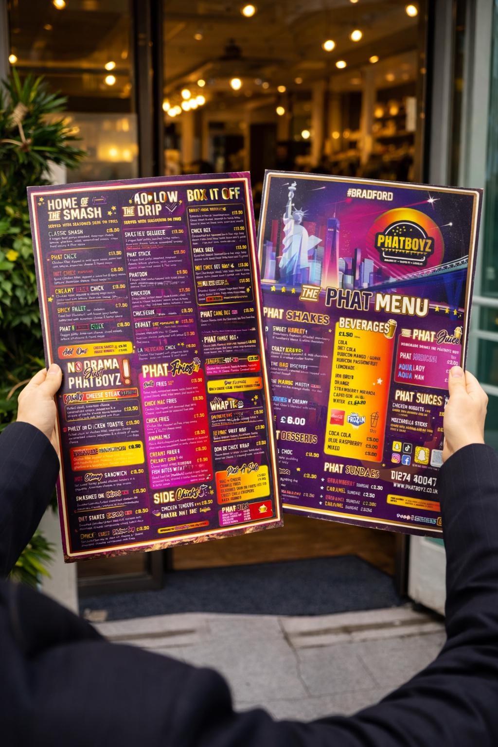 Double-Sided Foamex Restaurant Menu Display Board