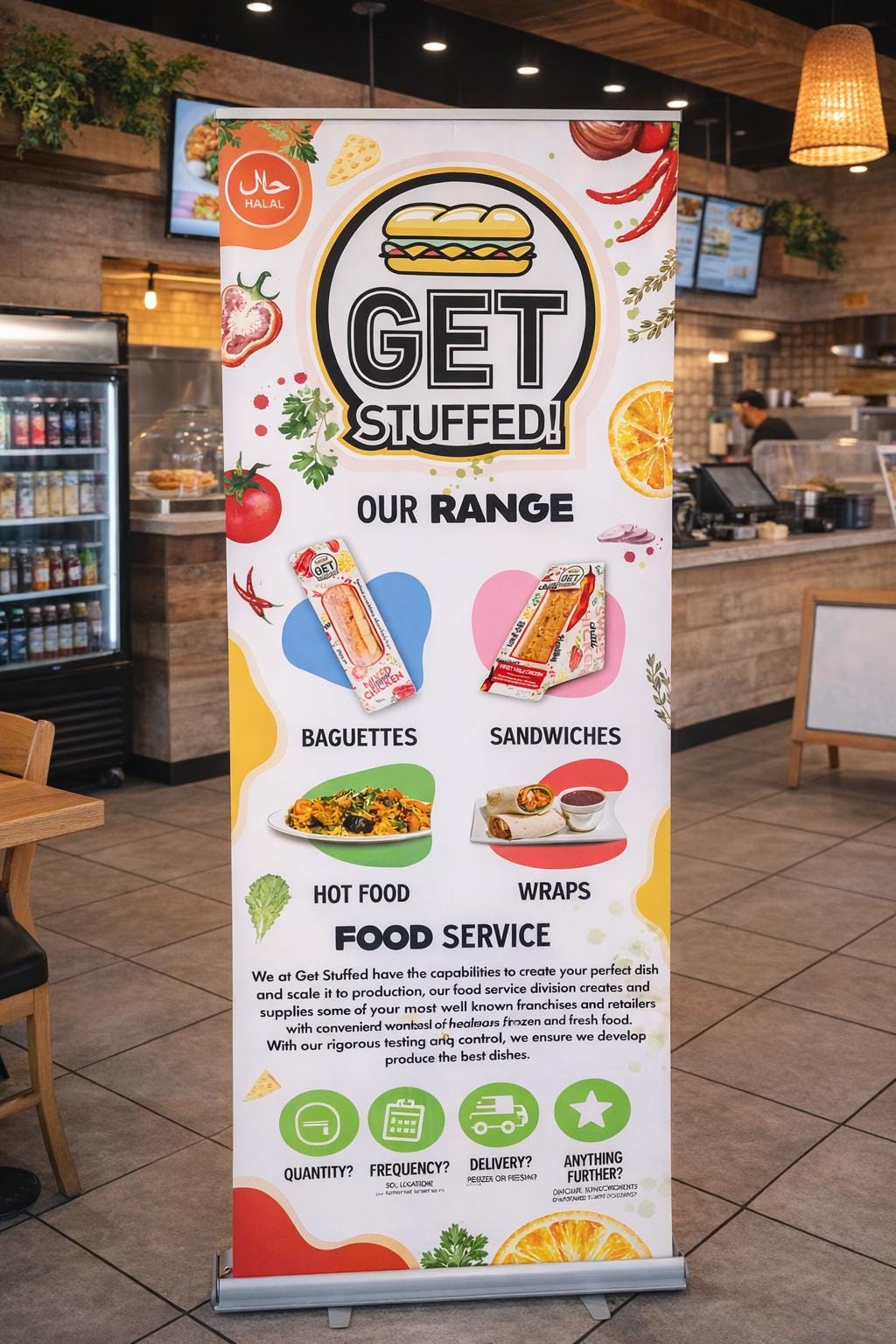 Fast Food Takeaway Roll-Up Advertising Banner
