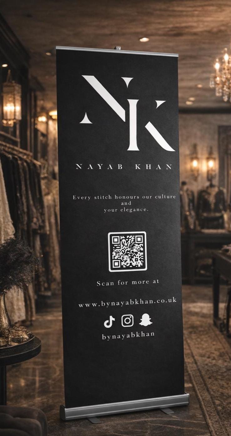 Black Fashion Boutique Roll-Up Advertising Banner