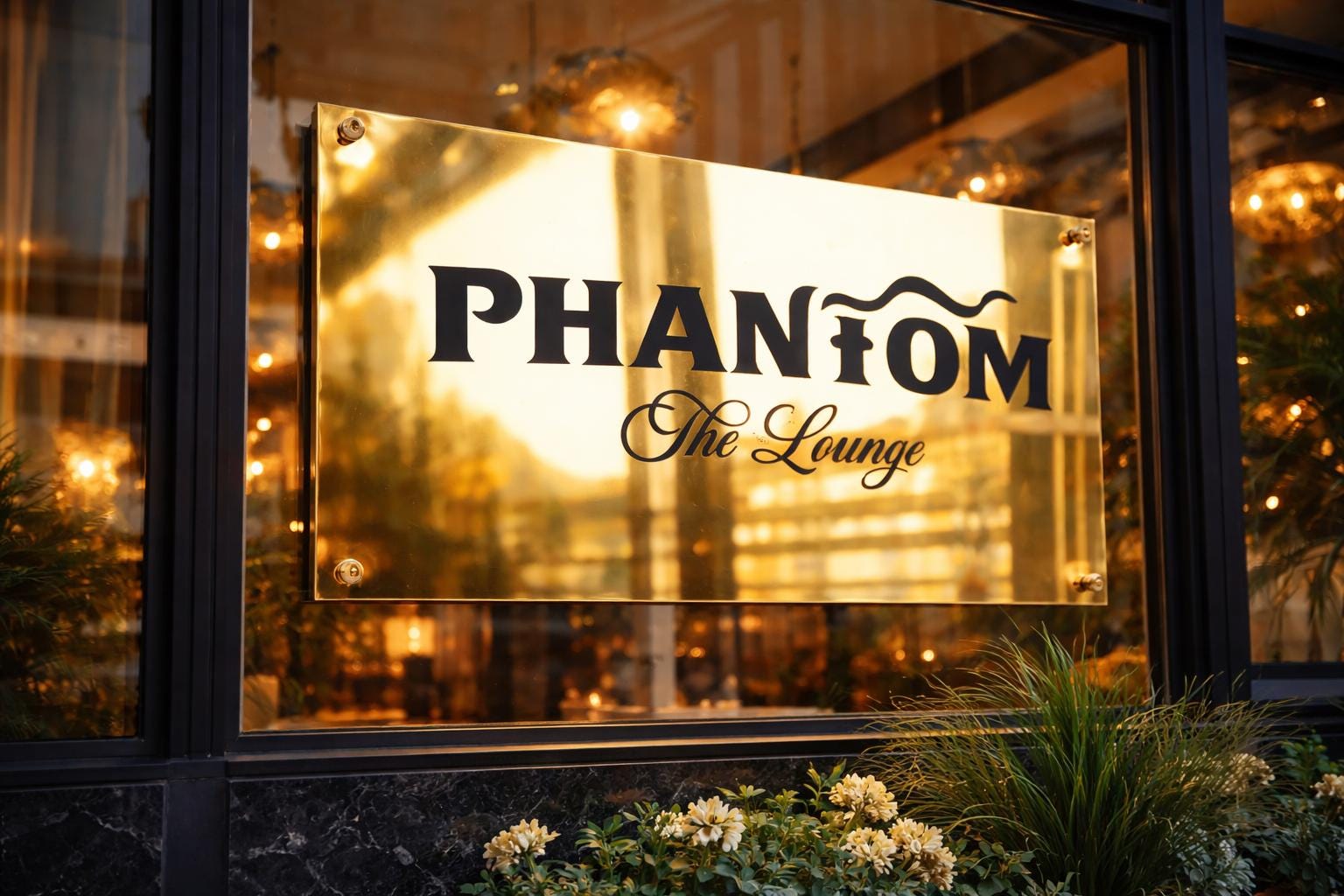 Gold Mirror Dibond Personalised Business Wall Sign