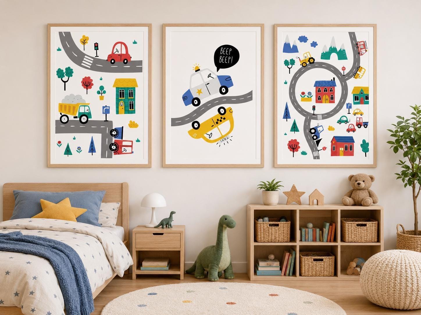 Little Driver Children's Vehicle Wall Art Print Set